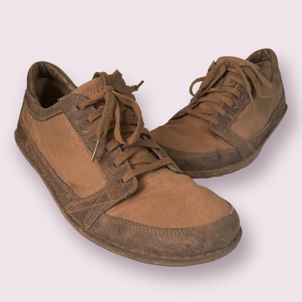 Patagonia Tawa Cardamom Brown Leather Canvas Lace Up Hiker Sneakers